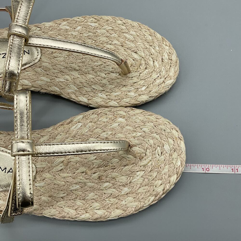 NEW Stuart Weitzman Women’s Felicity Espadrille Sandals Gold Size 6B - Picture 7 of 10